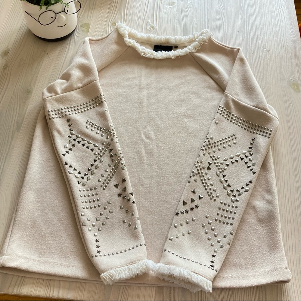 Nanette Lepore Studded Sleeves Sweatshirt size S